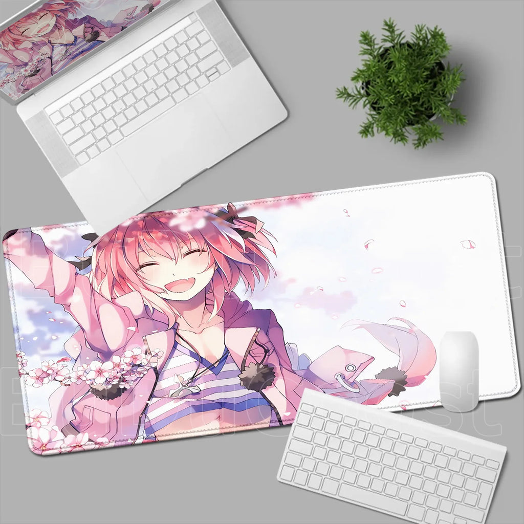Astolfo Mousepad HD Print Anime Girl Computer Gamer Locking Edge Non-slip Rubber Mouse Pad Keyboard PC Desk Pad Table Decoration