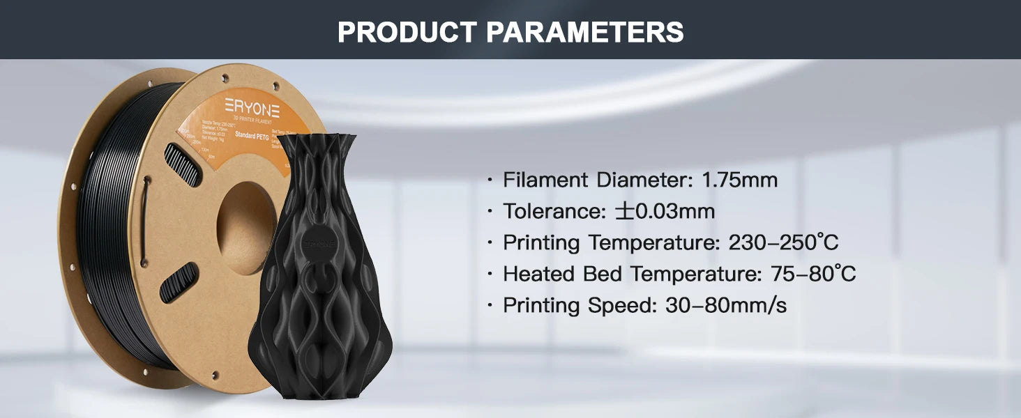 ERYONE 1/5/10KG PETG Filament 3D Print 1.75mm,Multicolor Available,1kg petg filament,3D Printing Filament Wholesal ,1KG/Spool