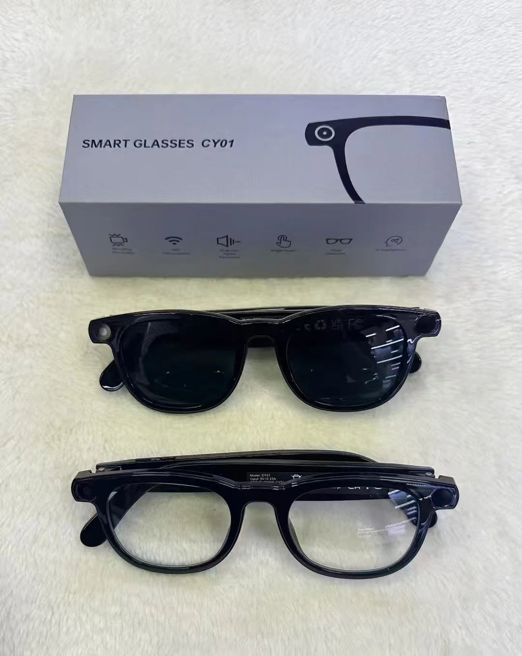 AI Smart Glasses V3 with 8MP Camera & ChatGPT. Features Bluetooth Call, Voice Wake-Up, Video Record & Music Play