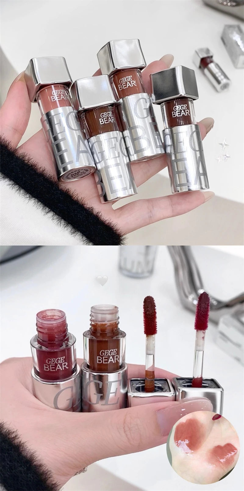 Mirror Water Lip Gloss Black Ice Cube Tube Moisturizing Long Lasting Liquid Lipstick Lipgloss Plump Up Lips Makeup Cosmetics