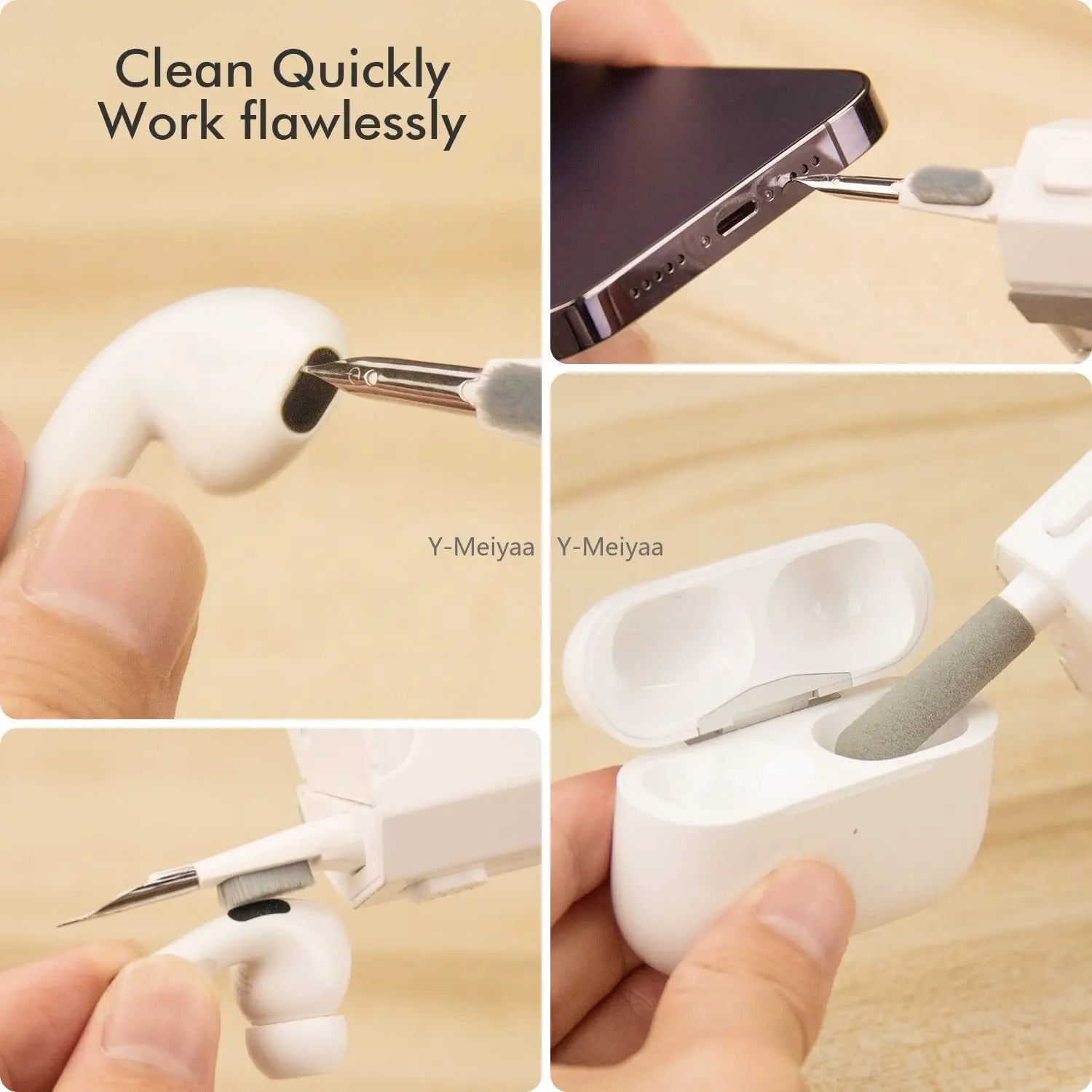 8 in 1 Cleaning Kit Computer Keyboard Cleaner Brush Earphones Cleaning Pen for  Headset IPad Phone Cleaning Tools Keycap Puller