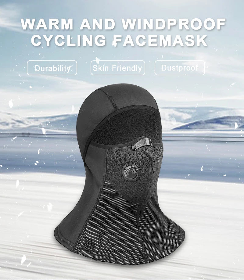 X-TIGER Winter Cycling Mask Thermal Fleece Windproof Cycling Face Mask Keep Warm Balaclava Skiing Mask Headwear