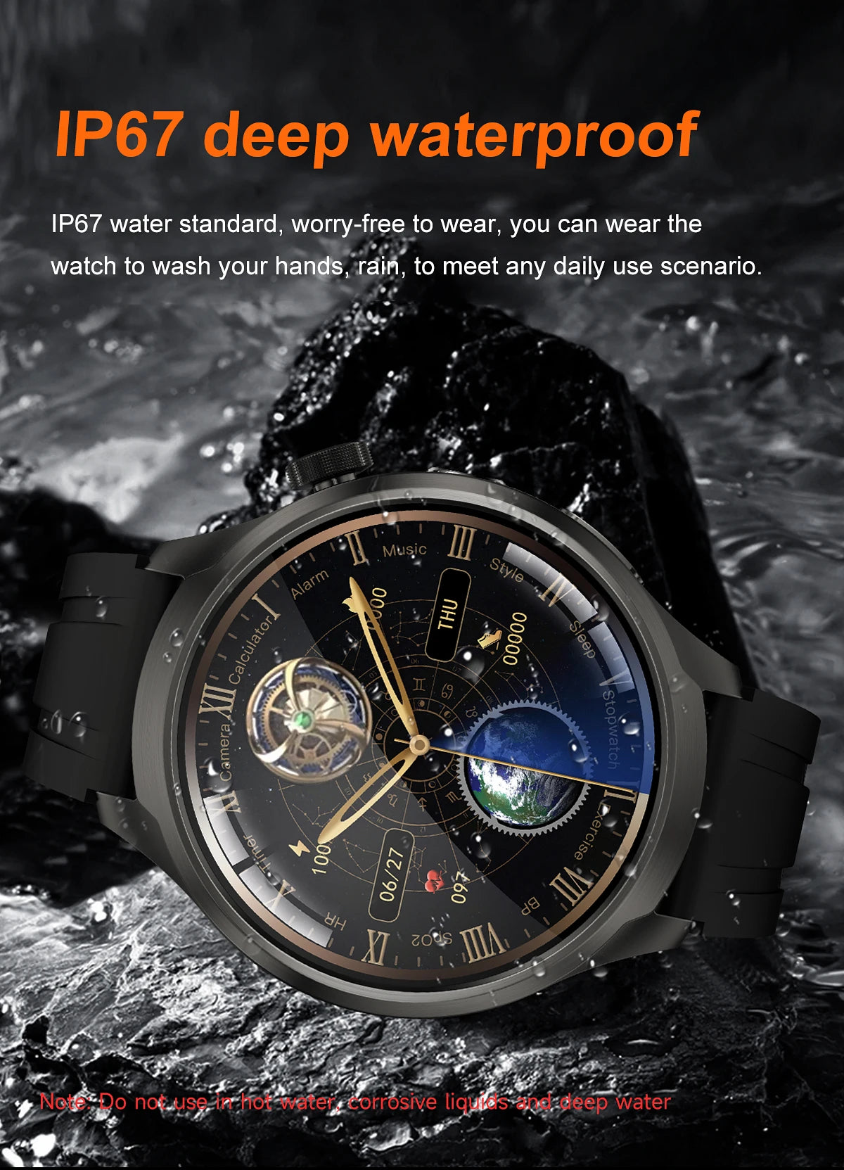 2025 New GPS Sports Smart Watch Men 1.85-inch AMOLED Screen Men IP68 Waterproof Clock Compass Call NFC fitness Tracking Watches