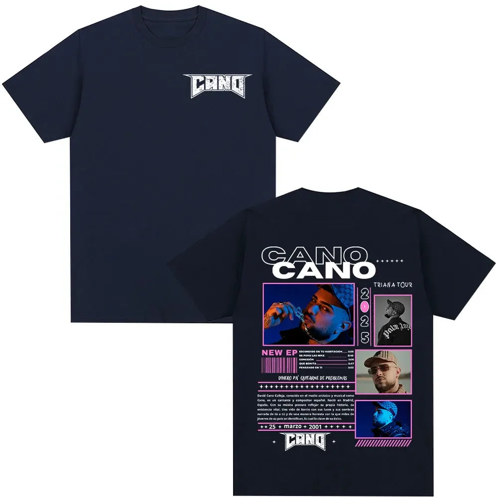 Rapper Cano Triana Tour Merch T-shirts Men Women Fashion Hip Hop T Shirt Comfort Casual Short Sleeve T-shirt