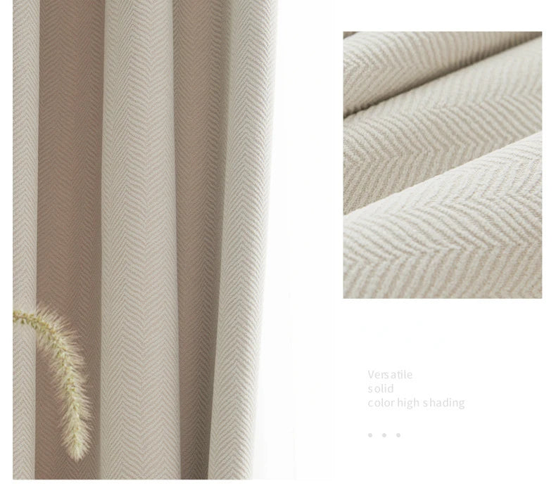 2025 new thickened French light luxury cream curtain cloth solid color bedroom living room full blackout sunscreen cotton linen
