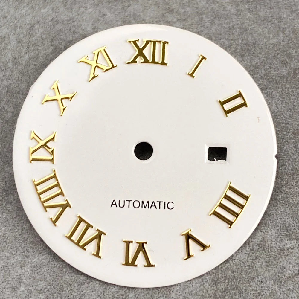24.5mm Mother of Pearl Shell Dial Roman Diamond Sunburst Watch Dial Hand Fit NH05A NH05 Watch Movement Ladies Watchmaker Tools