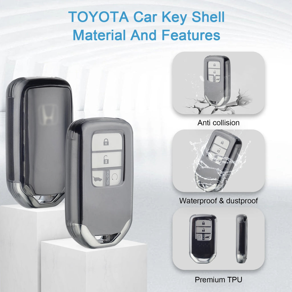 Transparent Key Protector for Honda Vezel City Civic Jazz BRV BR-V HRV Pilot Odyssey TPU Car Smart Remote Key Fob Case Cover