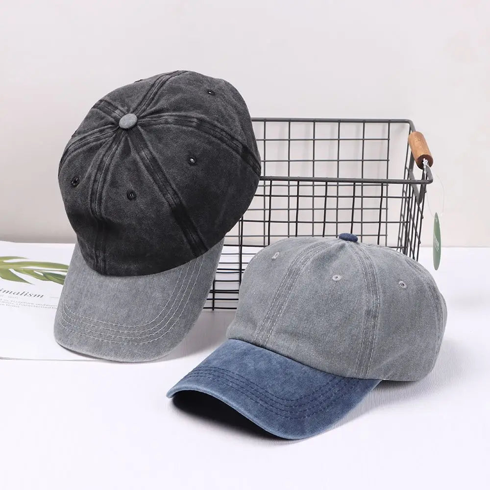 Fashion WASHED DENIM Baseball Cap Men Women Distressed Faded Caps Sunscreen Hats Adjustable Baseball Hats Outdoor Sports Hats