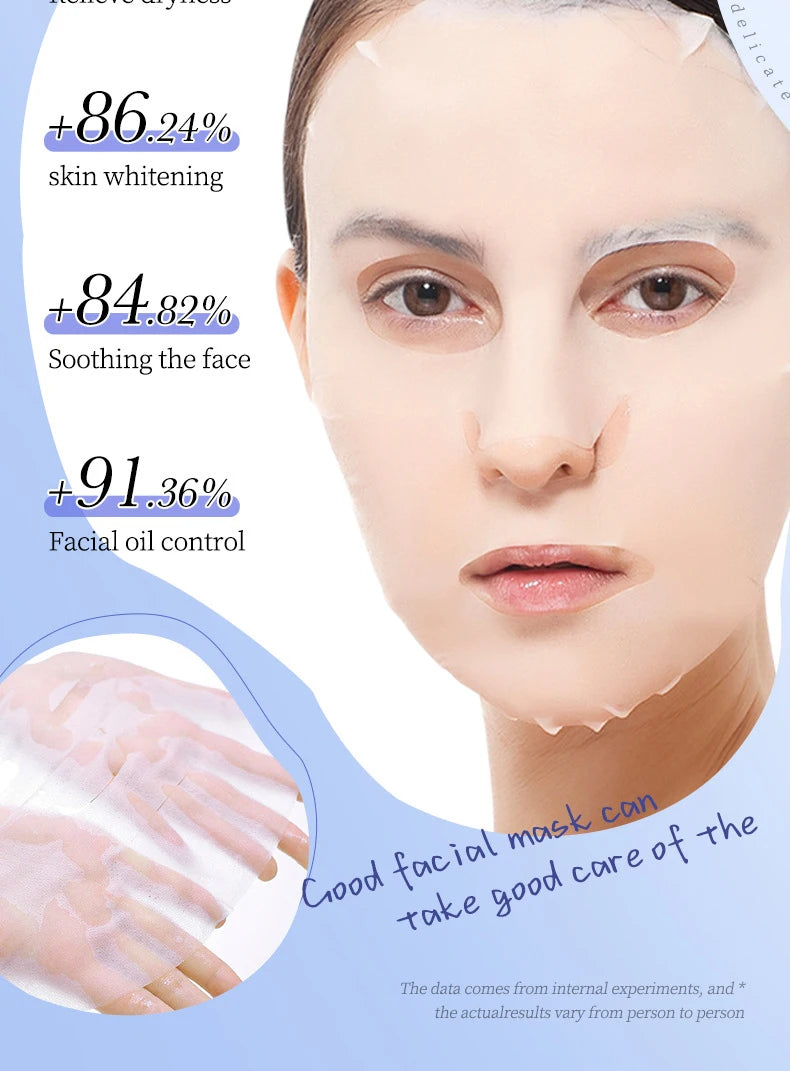 10pcs BIOAQUA  Hyaluronic Acid Retinol Collagen Facial Masks Hydrating Brightening Moisturizing Face Mask Facial Skin Care