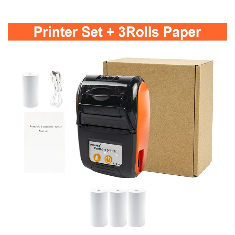 Mini Portable Thermal Printer Bluetooth For Phone Portable Printer Machine For Small Business 58mm Wireless Receipt Impresora