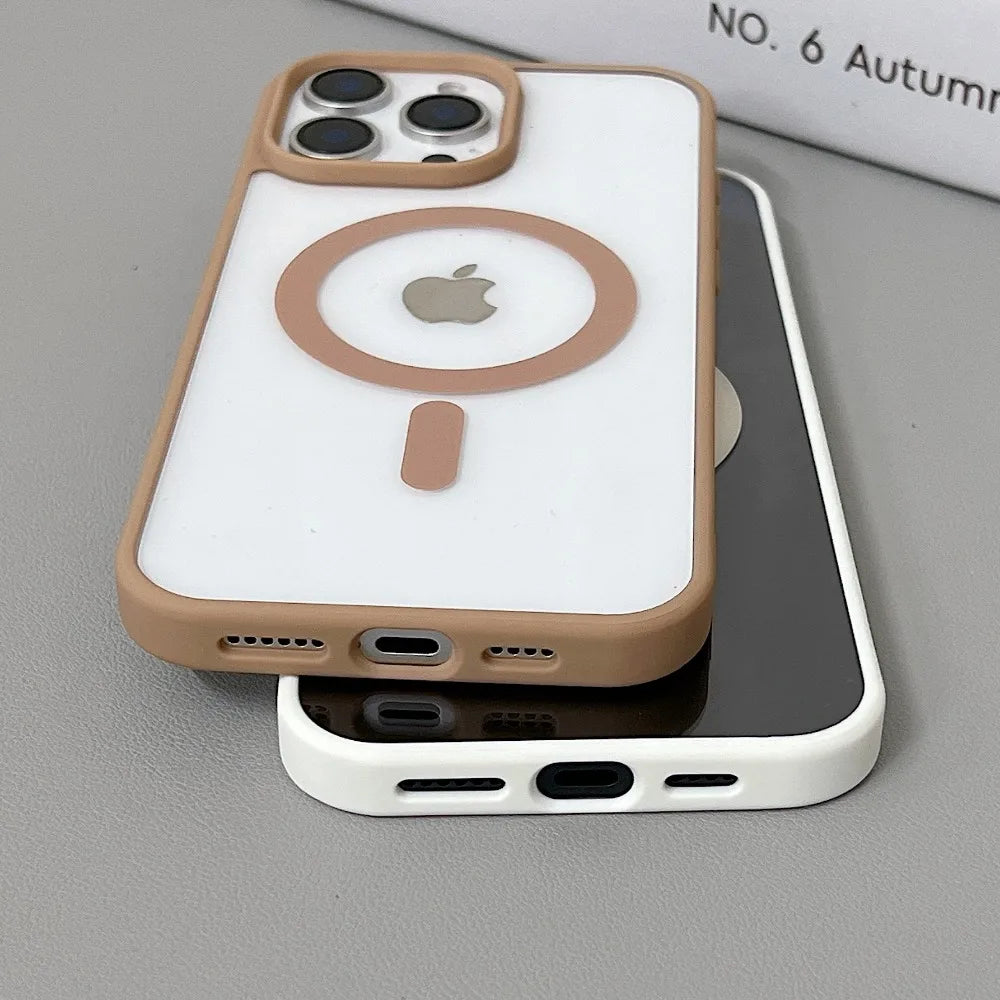 Luxury Original for Magsafe Transparent Phone Case For iPhone 16 Plus 15 ProMax 14 13 12 11 Mini Magnetic Protective Clear Cover