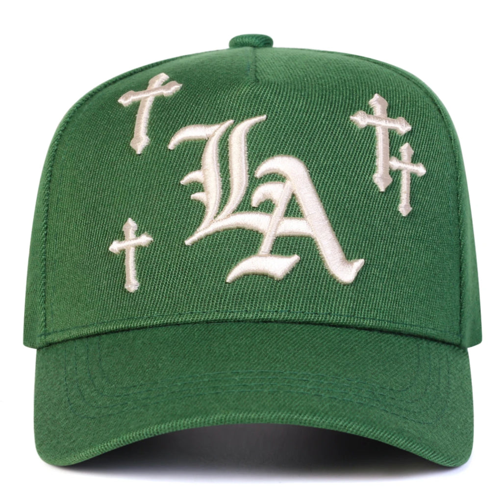 Unisex Gothic LA Cross Embroidery Baseball Caps Spring Autumn Outdoor Adjustable Casual Hats Sunscreen Hat Sports Cap
