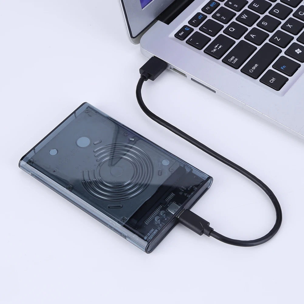 2.5 inch HDD Case SATA To USB3.1  External Hard Drive Case 5 Gbps  SSD Box USB3.0 To Type-C Transparent Black Hard Disk Box