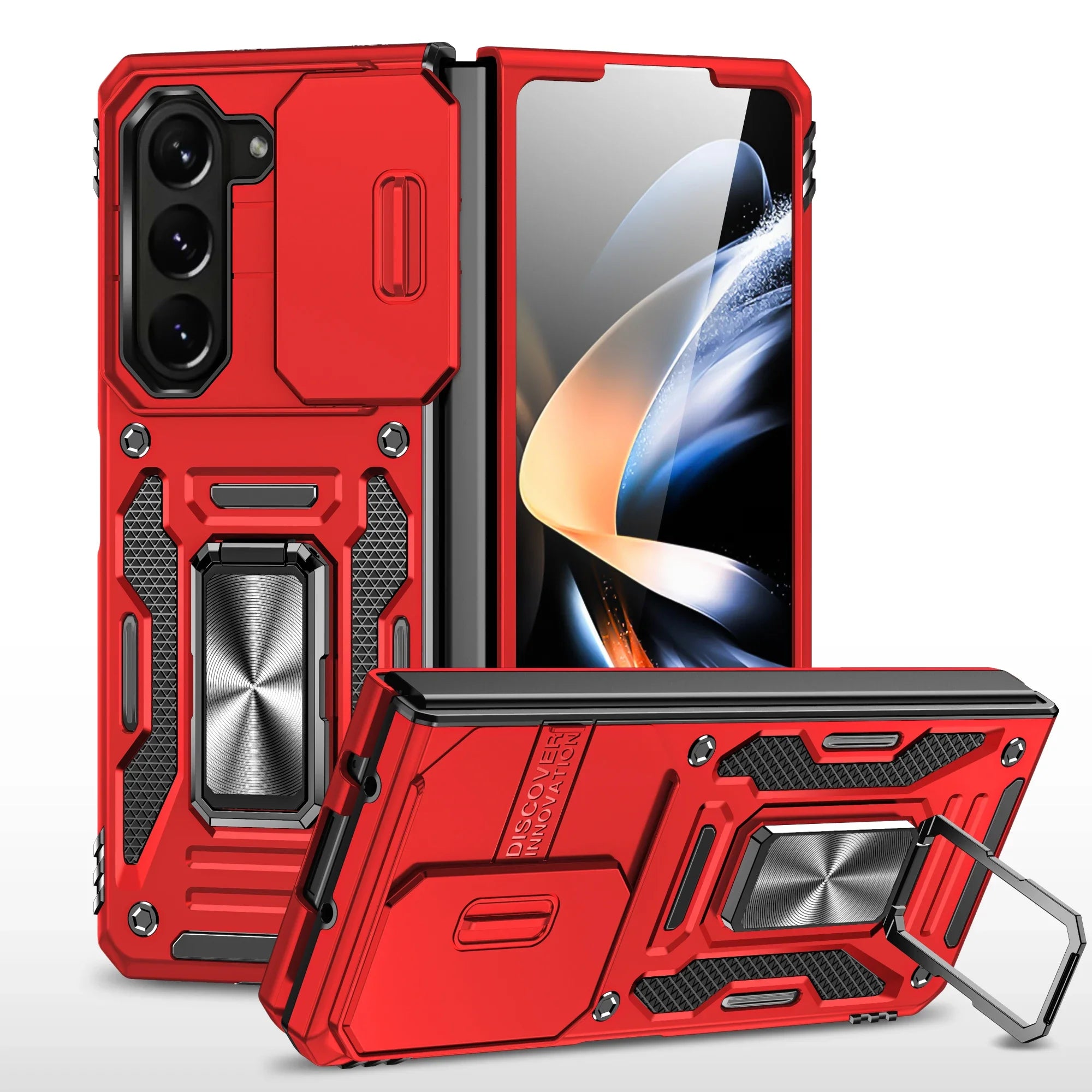 Case For Samsung Galaxy Z Fold 7 5G Z Fold 6 Military Grade Shockproof Heavy Duty Protective Armor Magnetic Kickstand Ring Cover