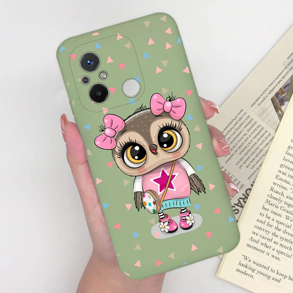 Phone Case For Redmi 12C 11A 4G Cartoon Dinosaur Soft Silicon TPU Matte Back Cover Coque For Redmi 12 C 11 A 4G Funda Capa Shell