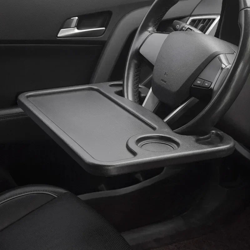 Small Table Board for Car Portable Travel Car Storage Rack Drinks Tray and Dinner Plate Car Steering Wheel Dining Table