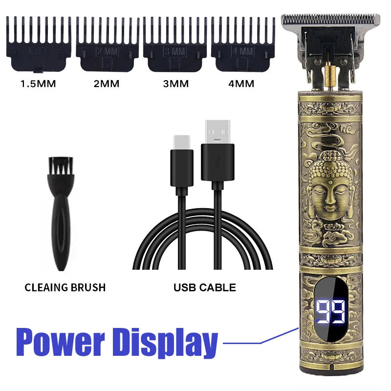 Professional Hair Cutting Machine Vintage T9 Hair Clipper Cutting Machine For Men Shaver Trimmer Rechargeable Carving Mark Razor