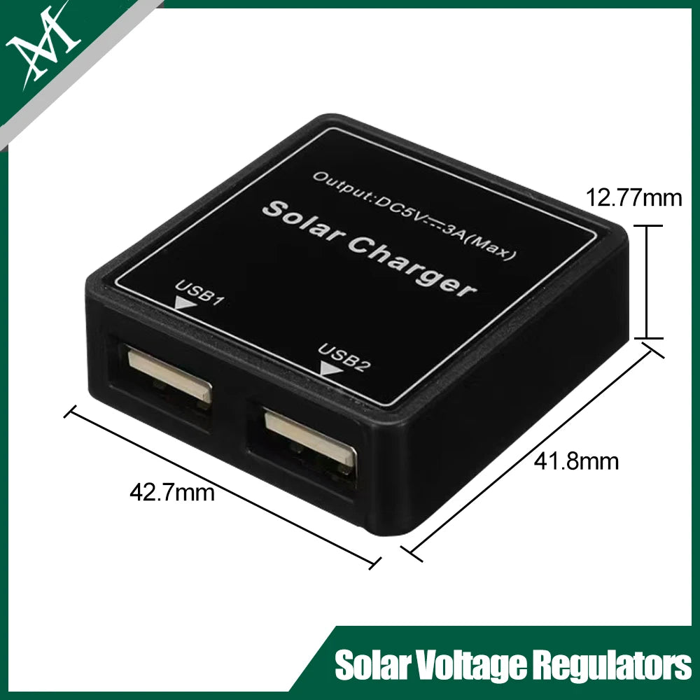 5V 3A Solar Panel Power Bank Dual USB Charge Voltage Controller Regulator Charger 4. 27*4.18*1.27cm