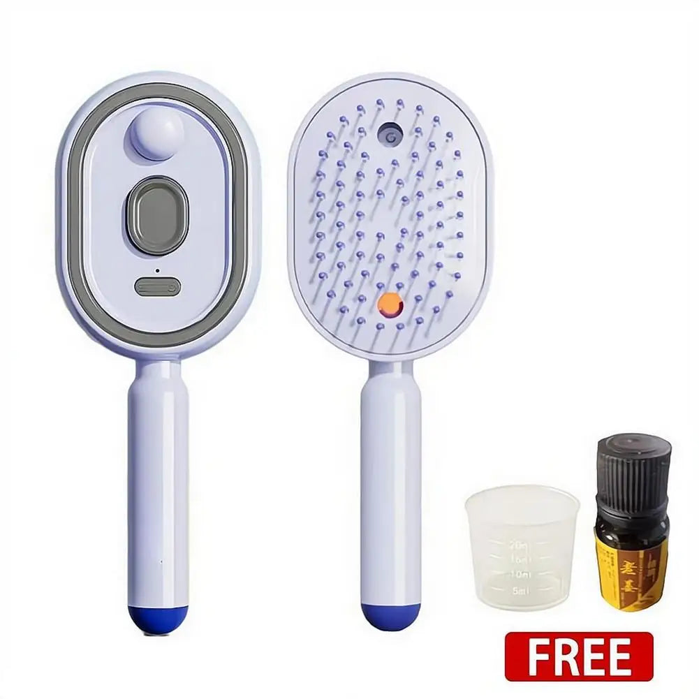 Electric Spray Hair Brush Hair SPA Nourishes Hair Essential Oil Spray Reduce Frizz Anti-Static Retractable Steam Massage Comb