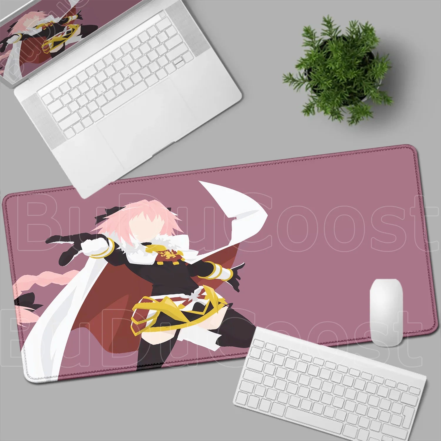 Astolfo Mousepad HD Print Anime Girl Computer Gamer Locking Edge Non-slip Rubber Mouse Pad Keyboard PC Desk Pad Table Decoration