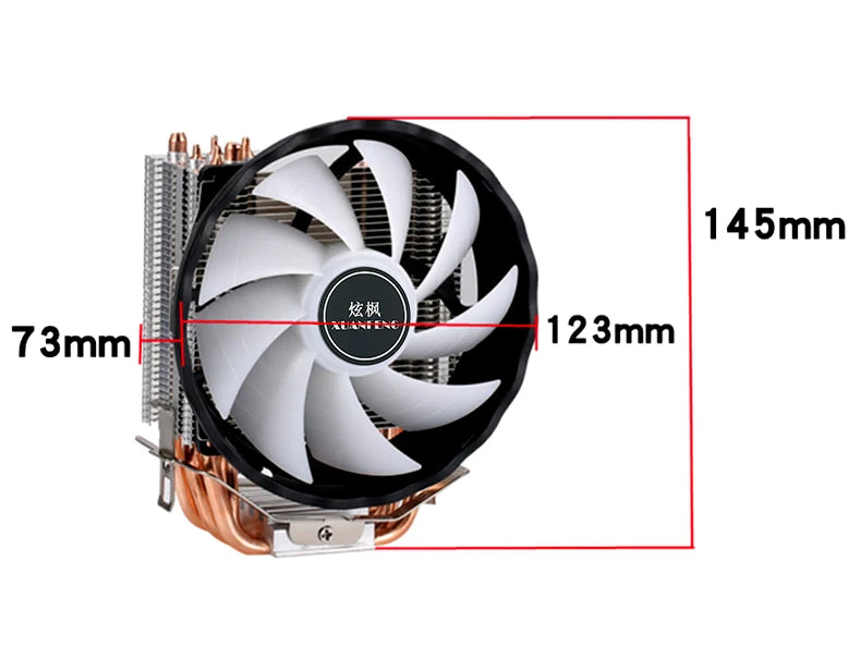 XUANFENG 120mm Fan CPU Cooler 2/4/6 Heat pipe 4pin/PWM Air-cooled Colorful lamp Compatible LGA1700 115x 1200 2011-3 x79 x99 AMD