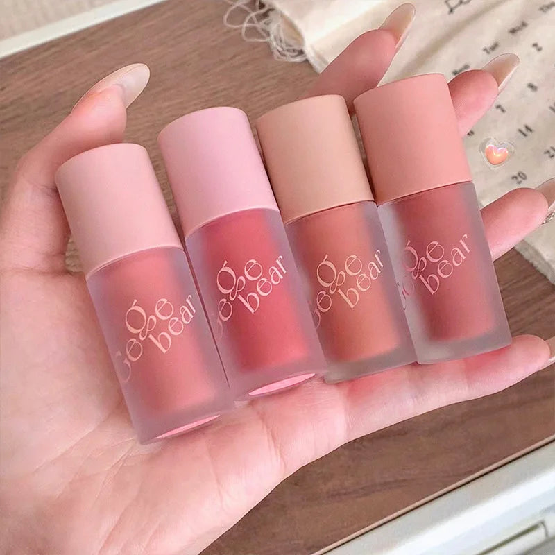 Gege Bear Smooth Multi-purpose Cream Expansion Color Blush Not Easy to Fade Nude Matte Velvet Lip Glaze lipstick