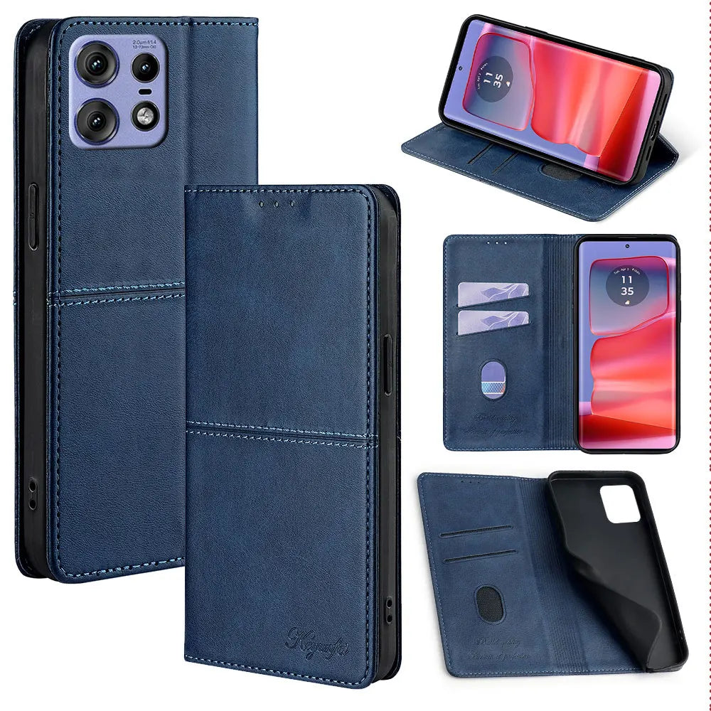 Luxury Magnetic Leather Flip Mobile Phone Case for Motorola Edge 50S 50 Pro 50 Fusion Edge 5G 2024 Protect Cover Coque