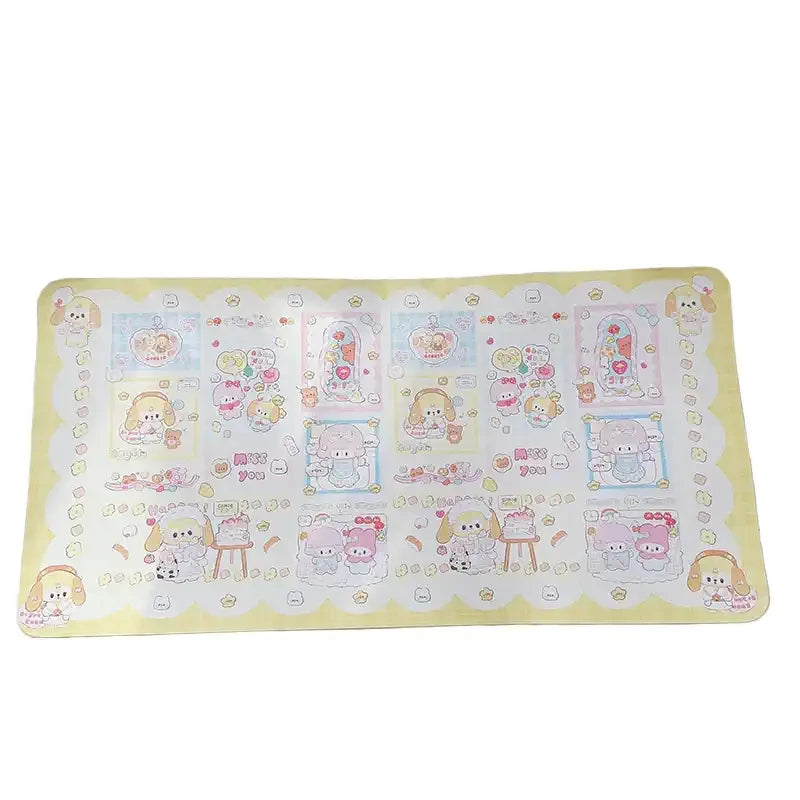 New Original Angel Girl Leather Mouse Pad Cartoon Rabbit Anti-slip Anti-fouling Dining Table Mat Large Size Computer Keyboard Pa