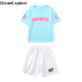 Boys Street Dance Blue T-shirt Shorts Girls Hip Hop Crop Top Skirt Outfits Kids Summer Costume Clothes Sets Children Streetwear