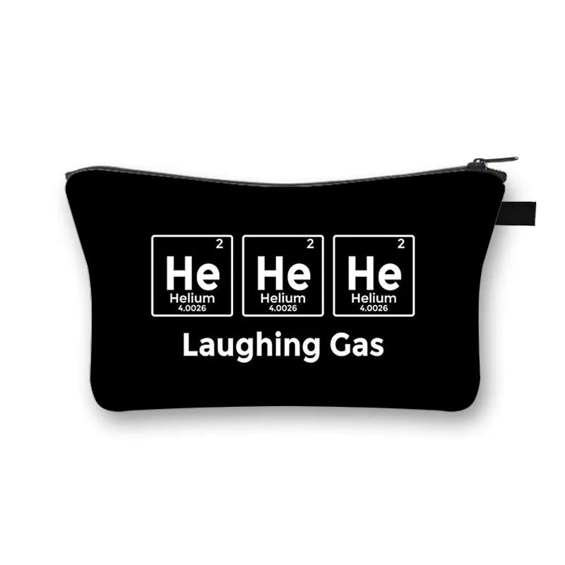 Periodic Table of Elements Print Cosmetic Case Women Makeup Bags Coffe Letters Zipper Pouch Lipstick Organizer for Cosmetics Bag