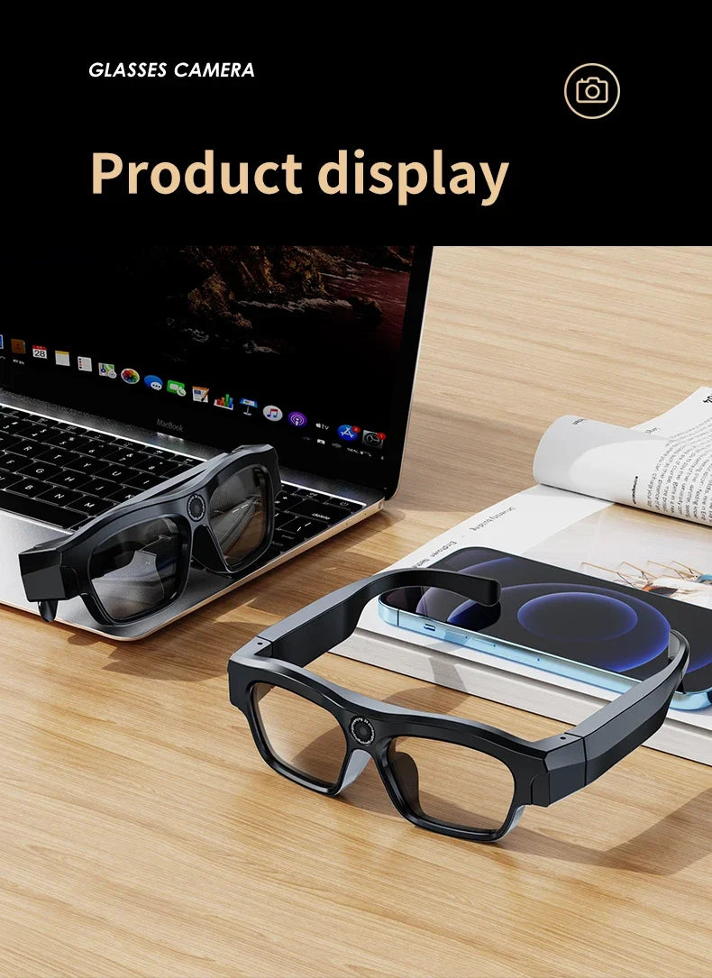 New 2K/4K High-definition Sports Camera Glasses for Video Recording Outdoor Sports Sunglasses with Bluetooth Call Smart Glasses