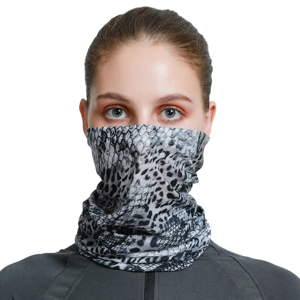 Beautiful Leopard Print Headdress Deporte Sport Face Mask For Women Cycling Bandanas Tube Headband Female Balaclava Head Scarf