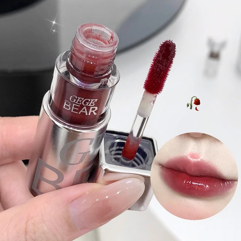 Mirror Water Lip Gloss Black Ice Cube Tube Moisturizing Long Lasting Liquid Lipstick Lipgloss Plump Up Lips Makeup Cosmetics