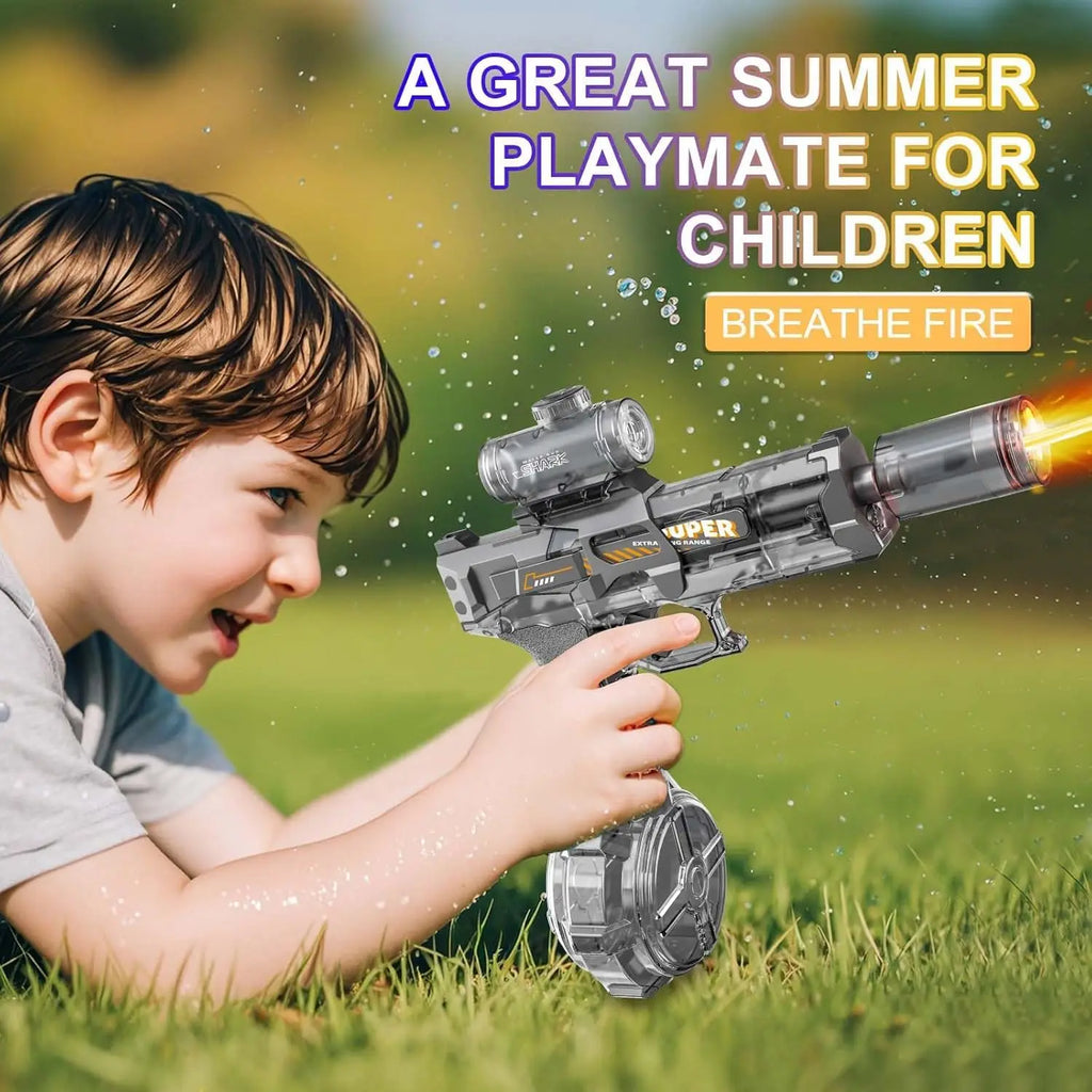 Summer Outdoor Fully Automatic Electric Water Gun Toy With Lights, Boys Beach Pool Battle Shooting Gun Toy Gift