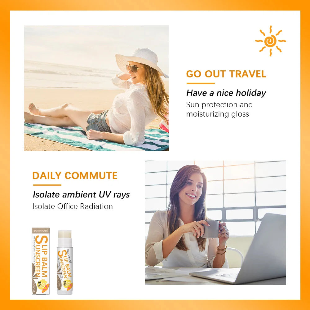 Sunscreen Lip Balm SPF30 UV Protection Moisturizing Hydrating Lip Balm Moisturizes Repairs Chapped Lips Lipstick Lip Care Makeup