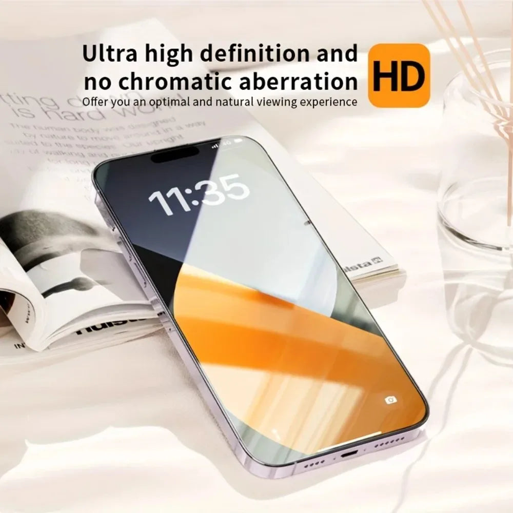 5Pcs Ultra HD Screen Protector for iPhone 17 16 15 14 Pro Max Air 16e 15 Plus 13 12 11 Pro XR XS Max 9H Hardness Tempered Glass