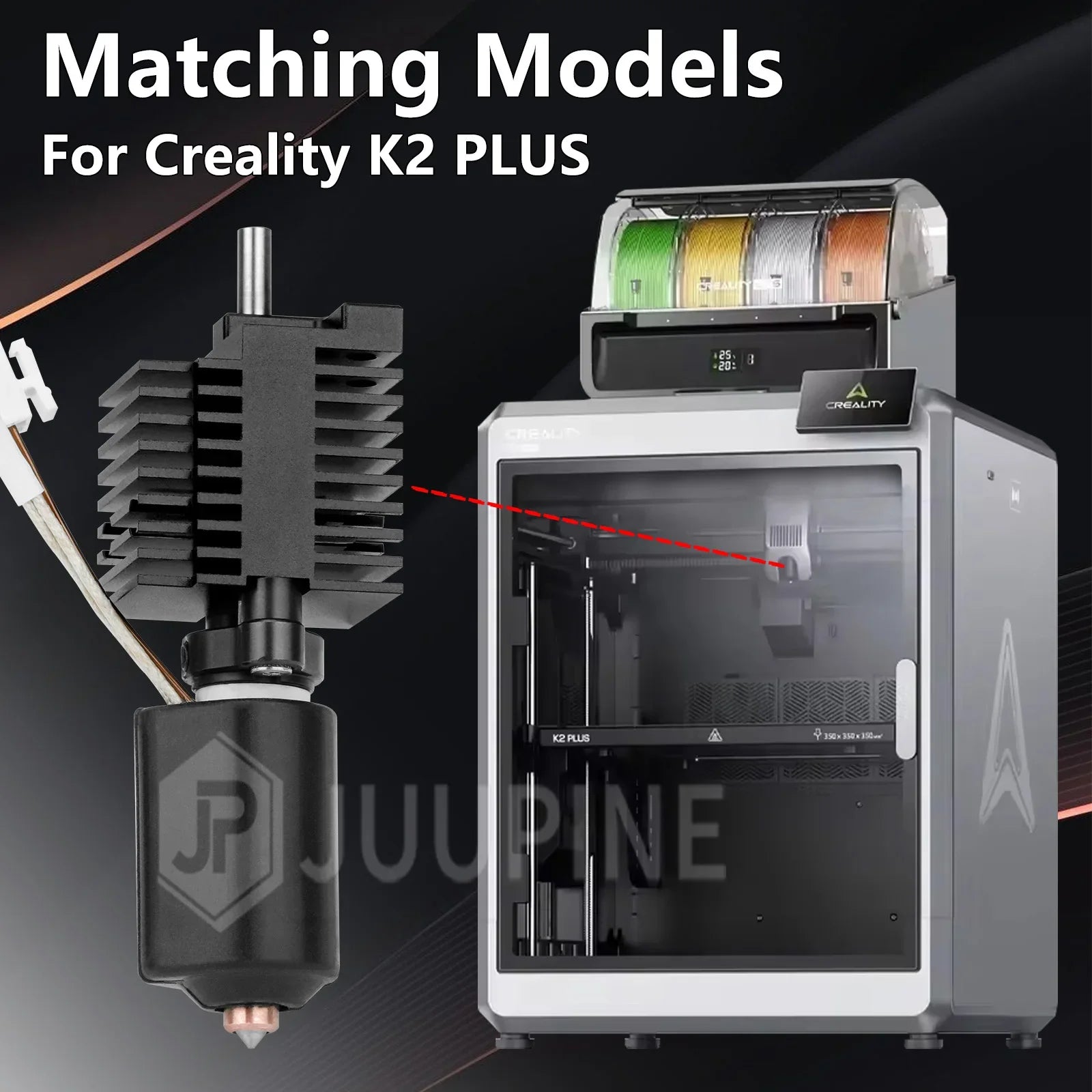 For Creality K2 Plus Hotend Ceramic Heating Block Kit 0.4mm All-metal Integrated Quick swap Nozzle 350°C for Creality K2P Combo