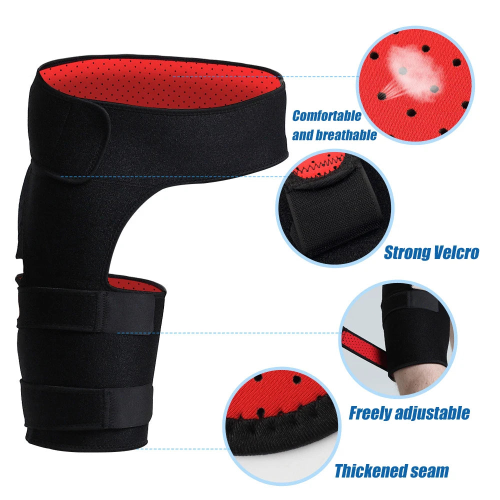 Adjustable Hip Groin Stabilizer and Hip Brace for Sciatica Pain Relief,Thigh Compression Support Wrap Sleeve for Hip Joint Pain