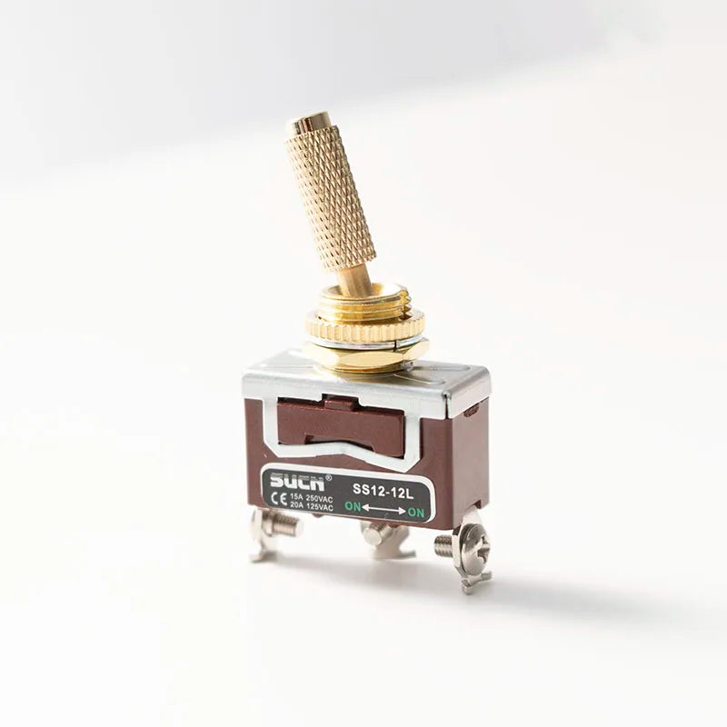 CE Golden Color Brass Knurl Toggle  12~ 250V 1GANG 2WAY DIY Home Bar Hotel Car Machine Customized Electric Wall Light Switch
