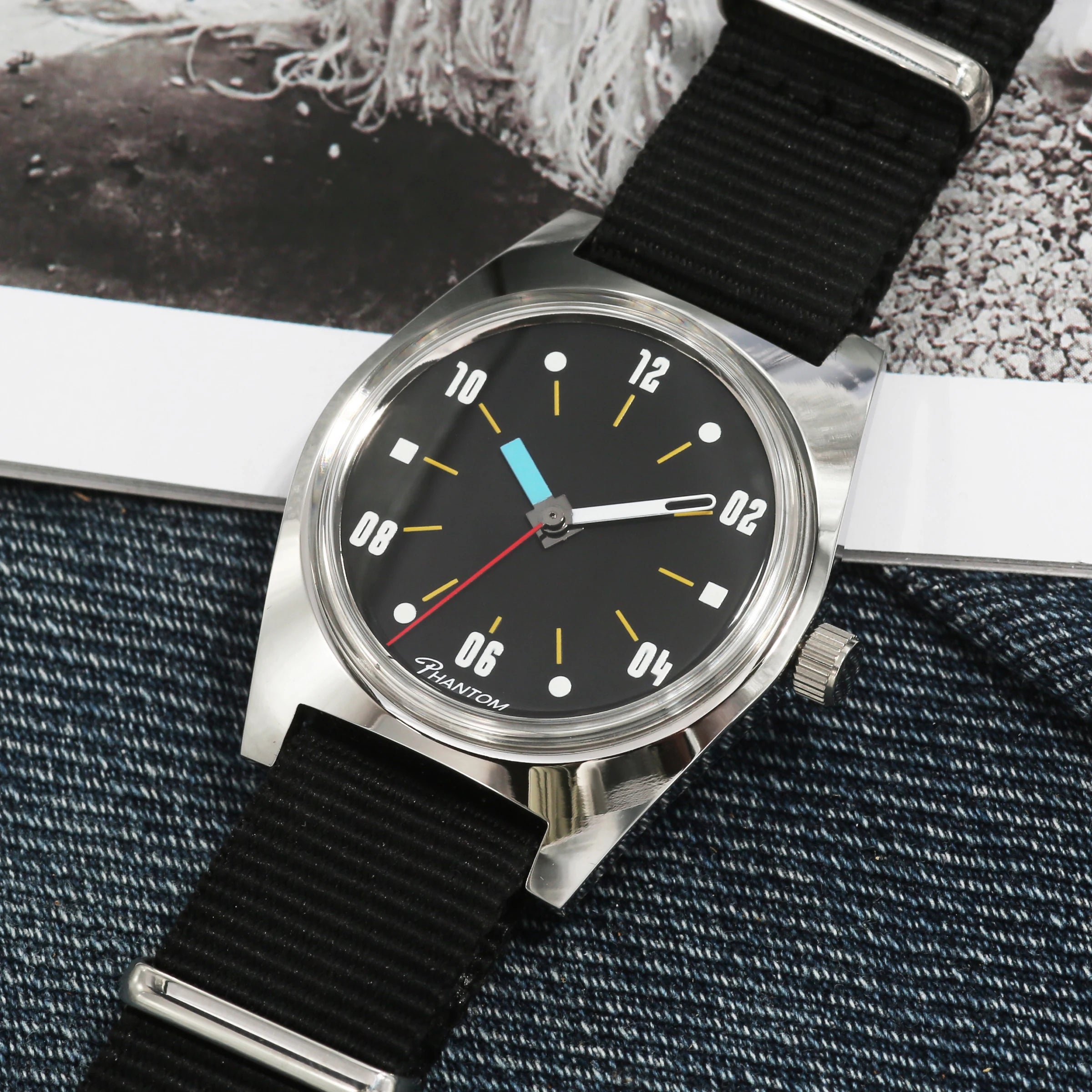 PHANTOM men’s Hand-Wind Mechanical Watch 7120 Waterproof Bauhaus Design Watch for Men wholesale