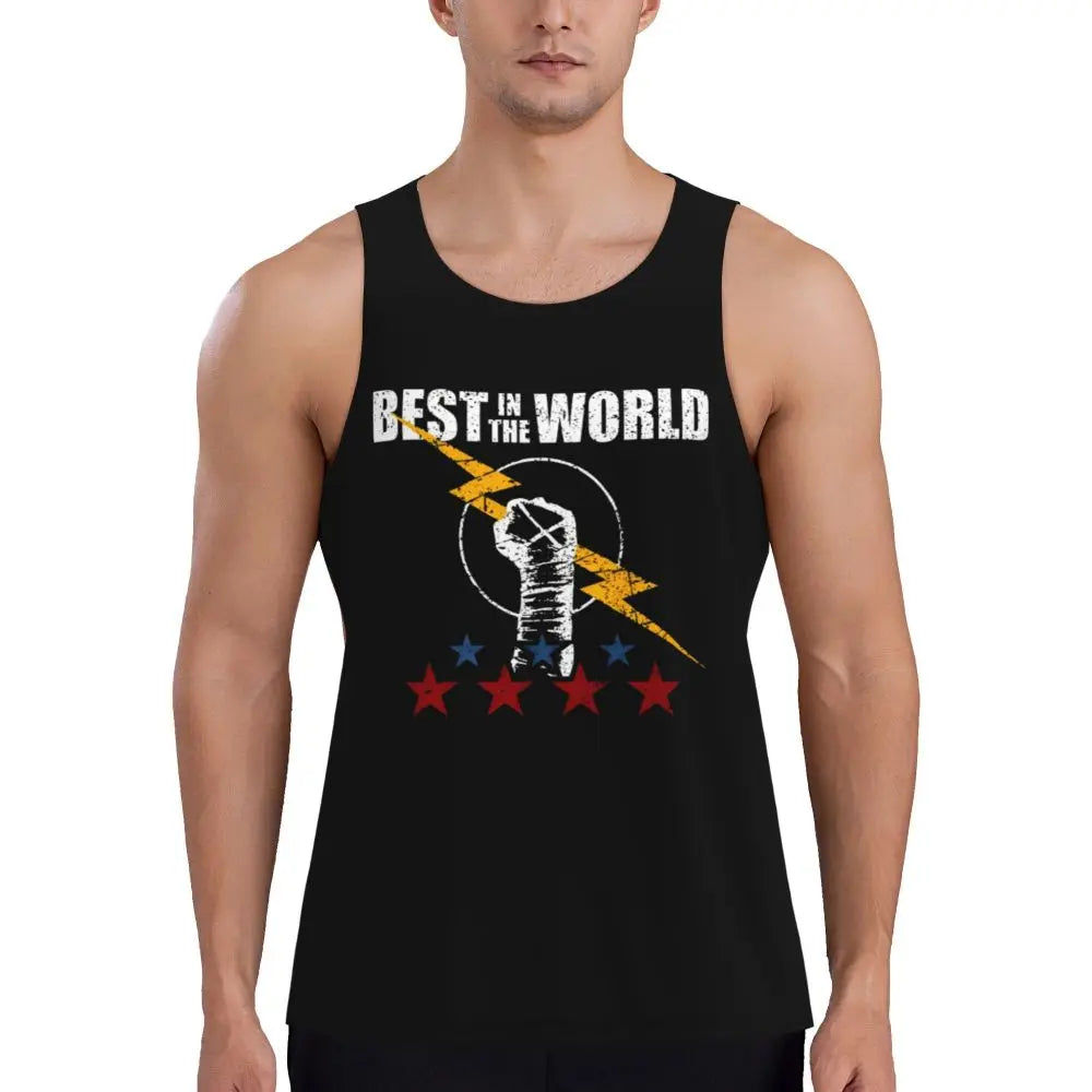 Graphic Wrestling CM Punk Best In The World Workout Tank Tops Sleeveless Shirt Bodybuilding Fitness Gym Compression Vest