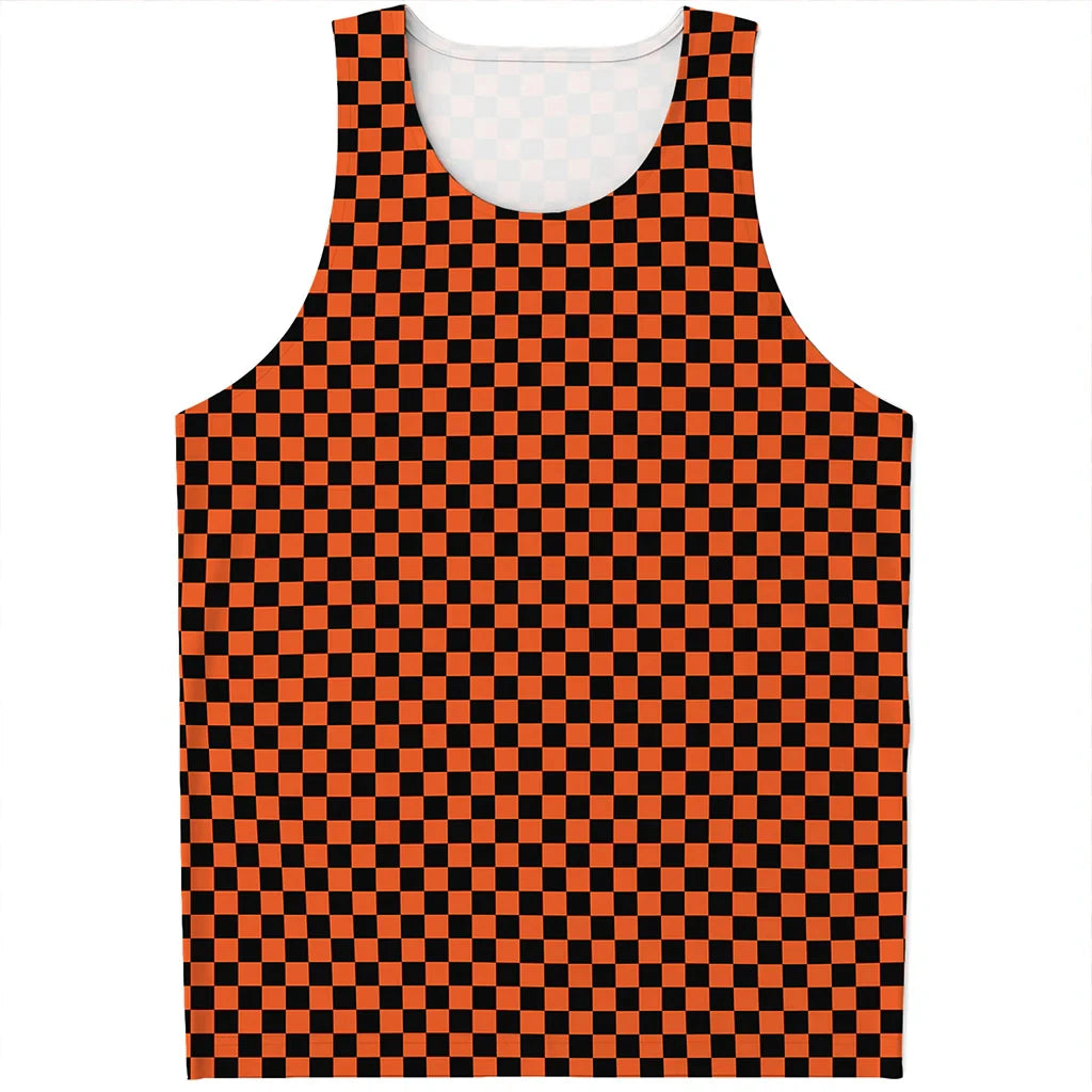 Simple Checkered Pattern Tank Tops Summer Fashion Streetwear 3D Printed Sleeveless T Shirts Casual Oversized Vest Mens Clothing