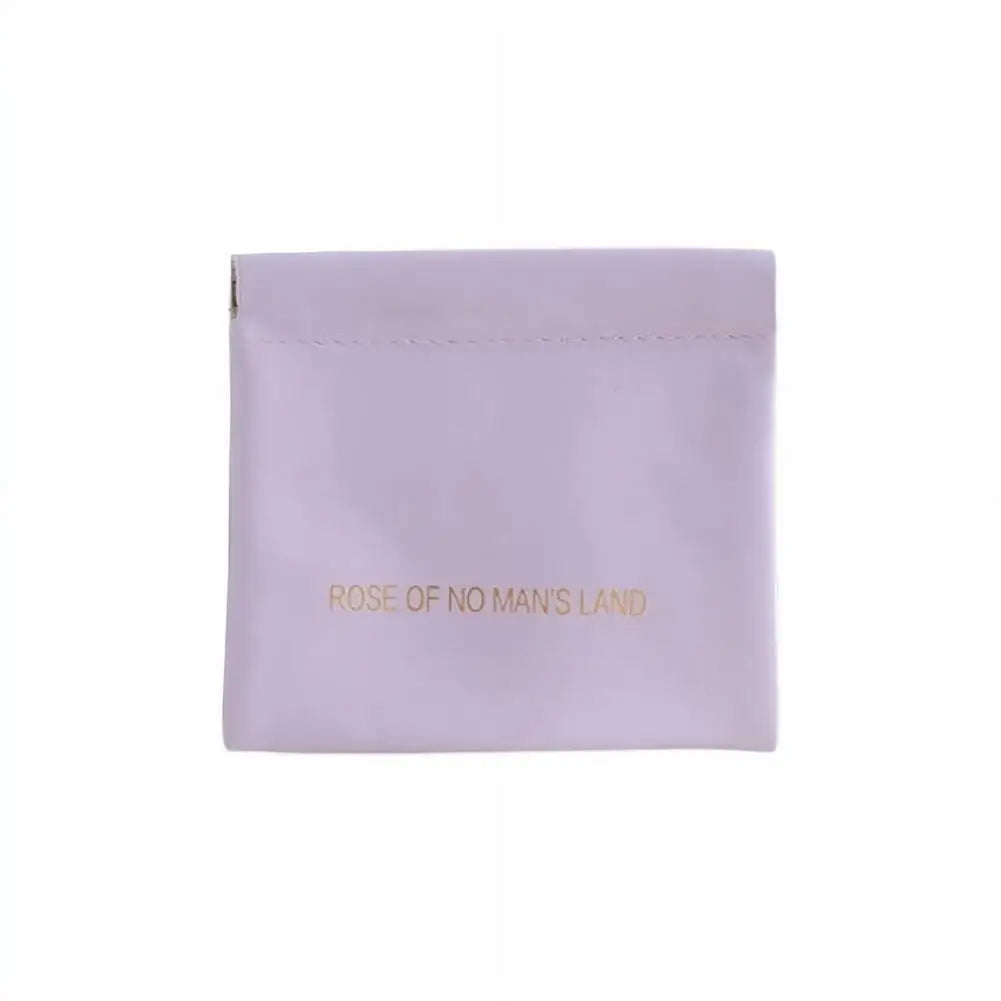 Automatic Closure Bullet Storage Bag, Mini Portable PU Lipstick Makeup Pouch, Self-Closing Spring Design for Earphones & Small