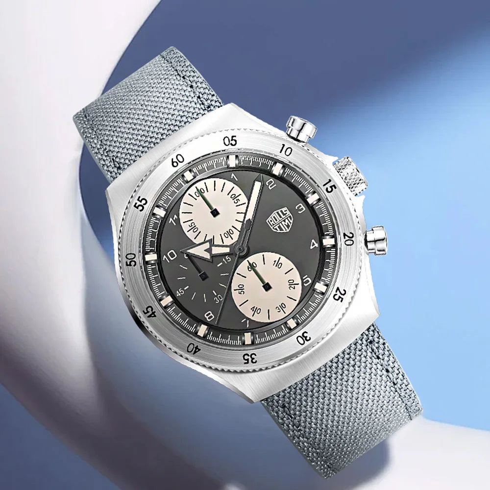 2026 RollsTimi new men's watch luxury men's quartz watch waterproof high-end men's sports chronograph VD55 stainless steel watch