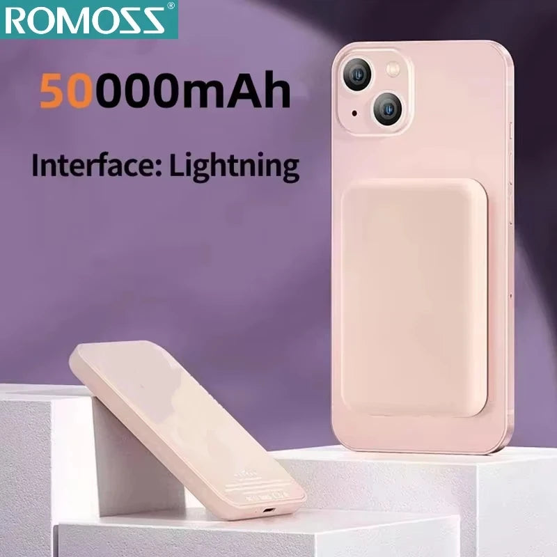 ROMOSS 500000mAh Magnetic Power Bank 25W Wireless Durable Portable Fast Charger Large Capacity for Magsafe for iPhone 17/16/15