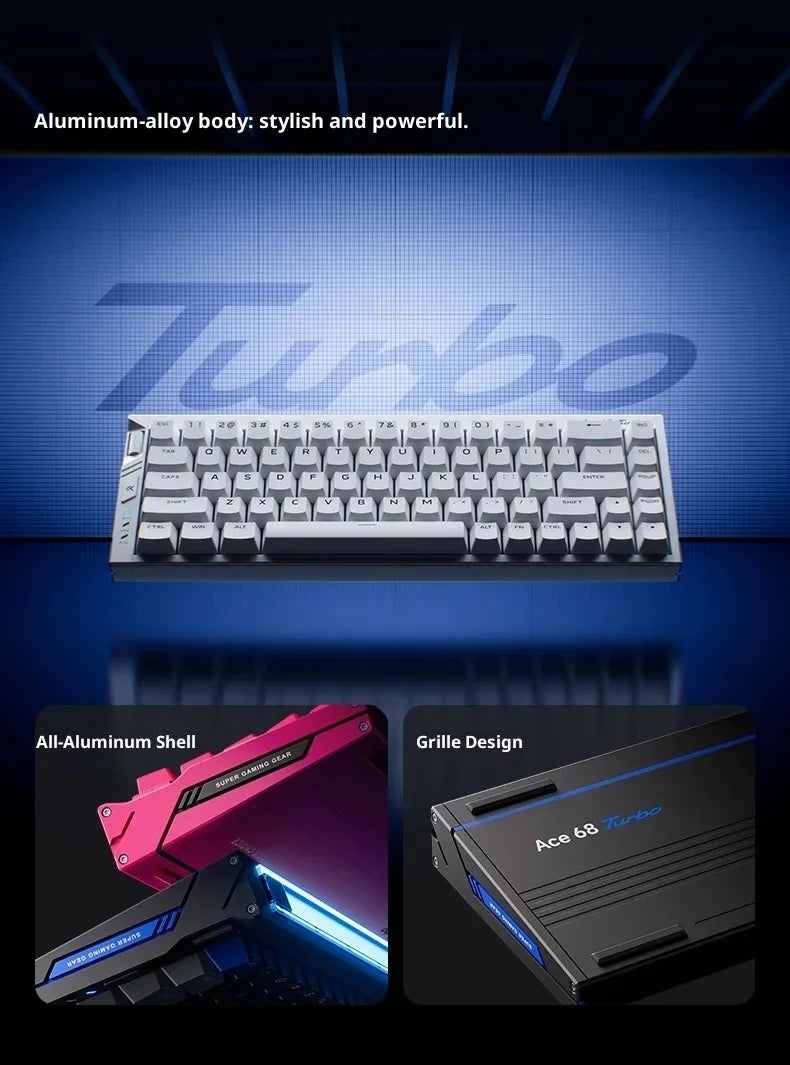 MCHOSE Ace68 Turbo Magnetic Switch Keyboard 16k Aluminium Alloy 0.001mm E-Sports Keyboard Ergonomics Low Delay Gamer Keyboards