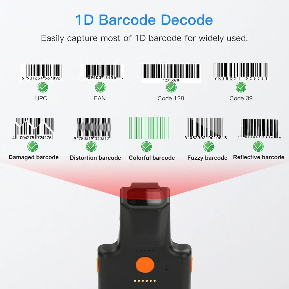Eyoyo Clearance Sale EY-017LP Back Clip Phone Portable 1D Laser Bluetooth Barcode Scanner Fast Scanning UPC EAN Code39 Code128