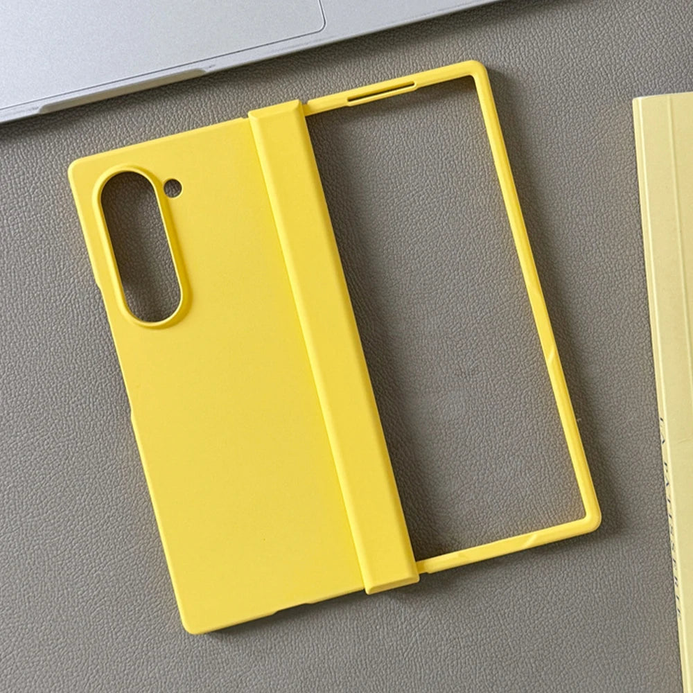 Luxury Matte Phone Case for Samsung Z Fold 6 5 4 3 5G Fold6 Fold5 Fold4 Fold3 Hinge Shockproof Protective Macaron Color PC Cover