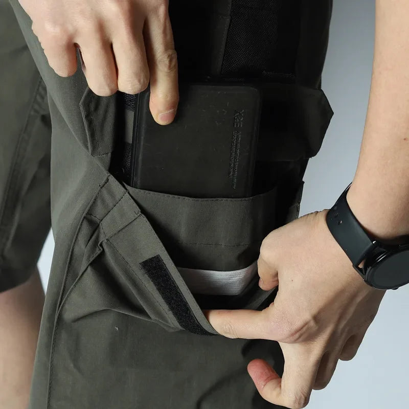 Gift belt Men's Operator Elastic Tactical Ripstop Workout Outdoor Cargo for Men Cycling Hiking Fishing Casual Shorts