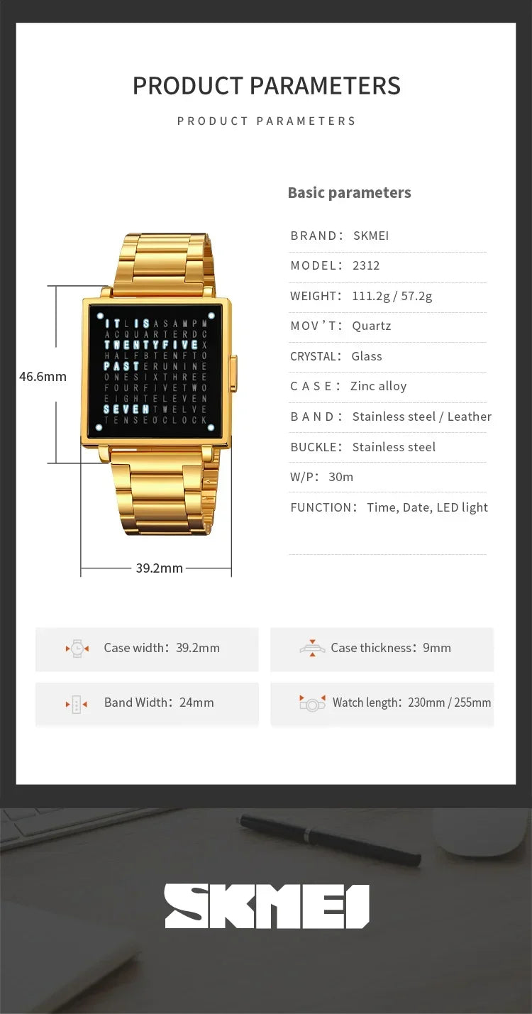 Skmei 2312 Waterproof Clock LED Light Outdoor Digital Sport Electronic Watches Reloj Hombre Fashion Wristwatch For Men Women